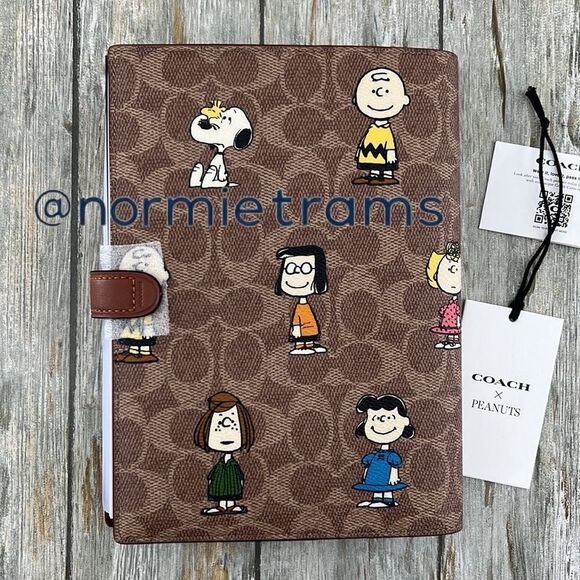 Coach X Peanuts Notebook & Snoopy Pencil Case In Signature Canvas Bag Purse - Picture 8 of 10
